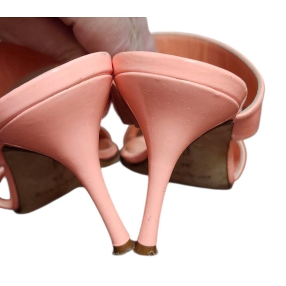 Manolo Blahnik Coral High Heel Shoes Sleek Design Size 36 Made In Italy - Picture 9 of 13